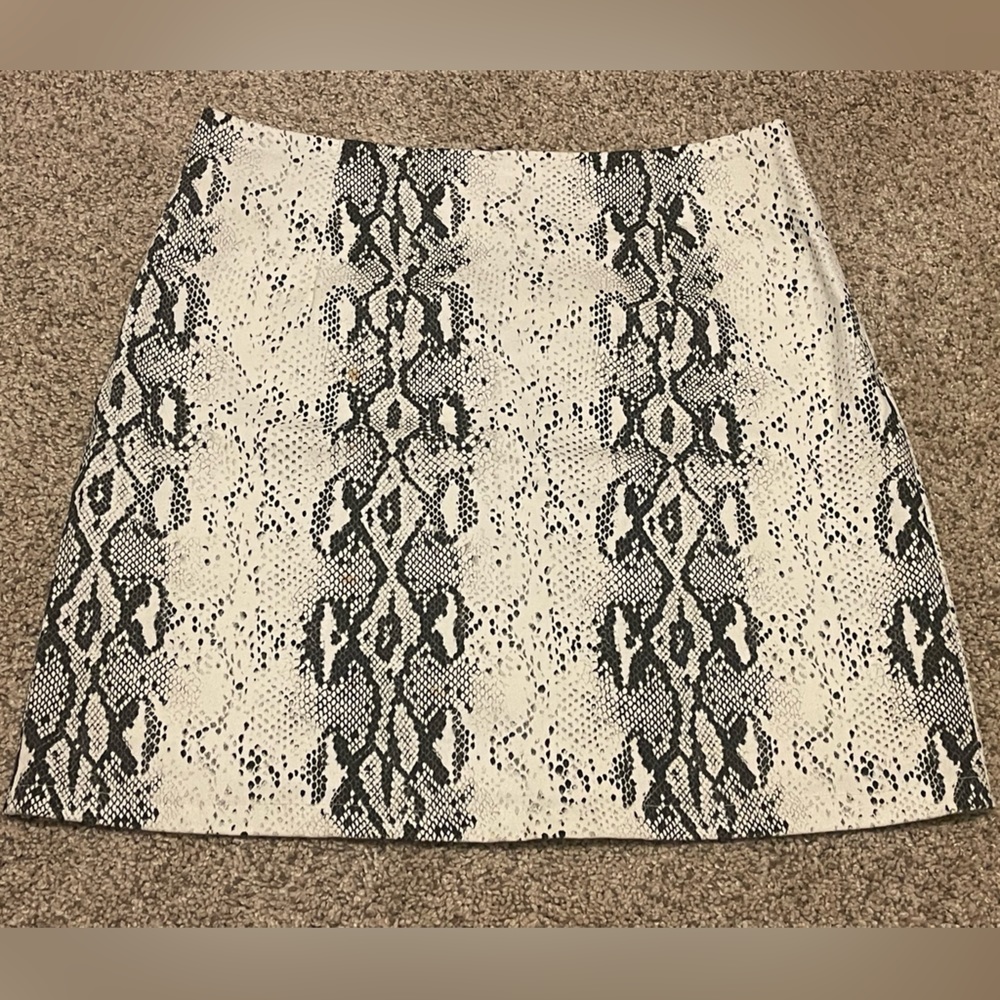 Snakeskin mini skirt